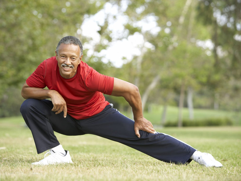 Sacramento senior man stretching