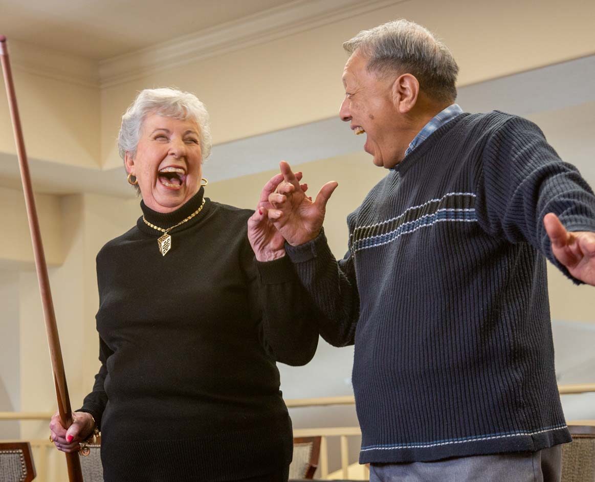 Bear Hollow Estates seniors playing billiards
