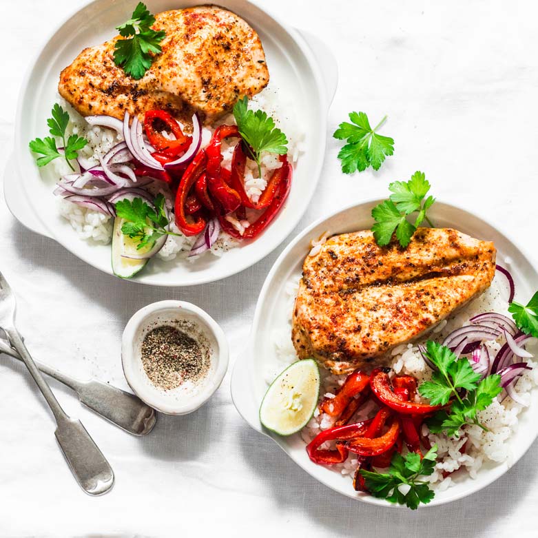 Sacramento chicken veggies rice meal